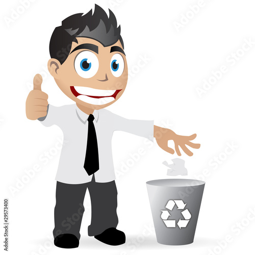 Homme qui recycle