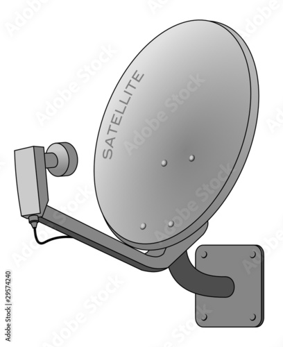 Satellite dish isolated on white as vector illustration
