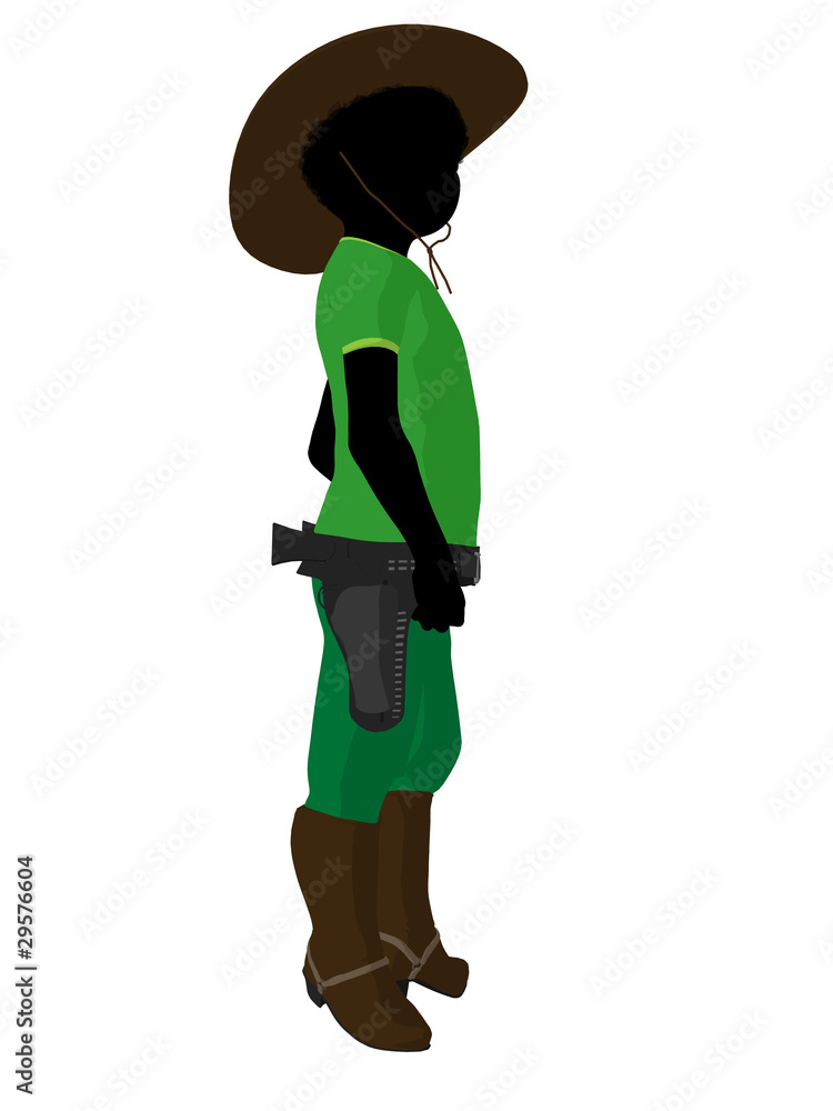 African American Teen Cowboy Illustration African American Teen Cowboy Illustration