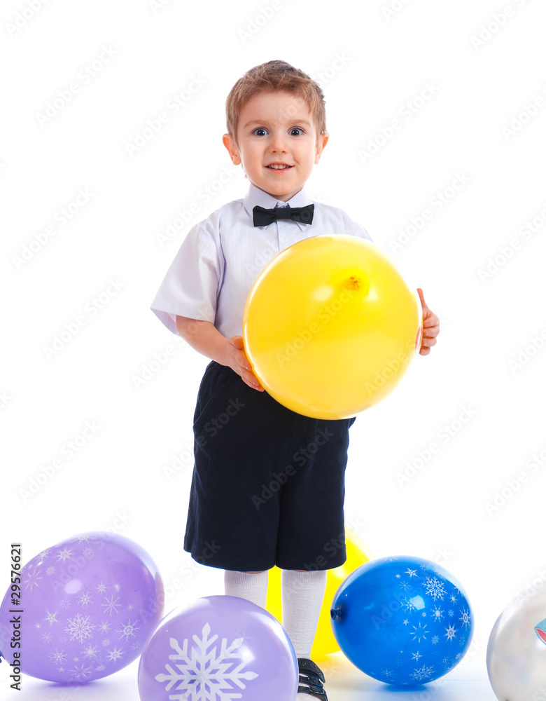 small boy with colorful air balloon. small boy with colorful air balloon.