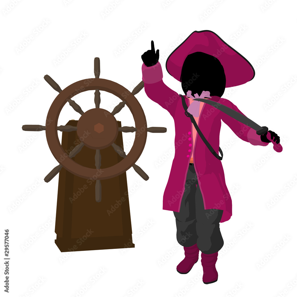 Teen Pirate Illustration Silhouette Stock Illustration | Adobe Stock