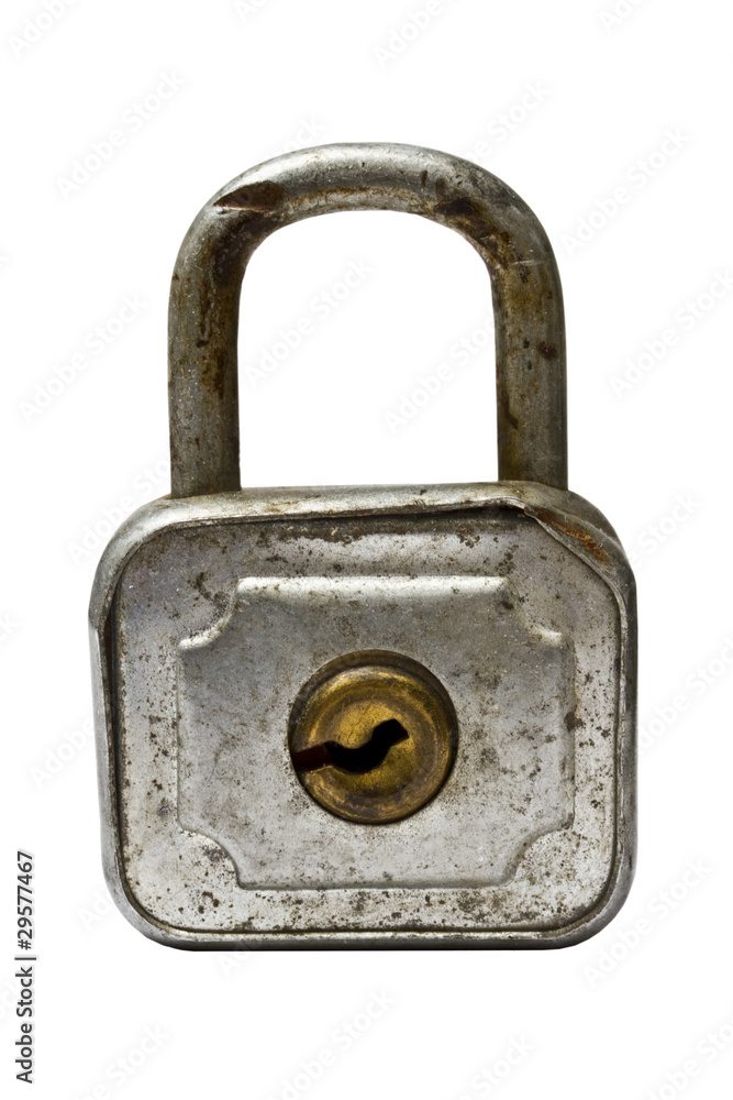 Old padlock closeup