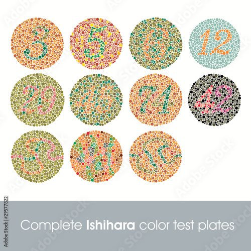 Complete Ishihara color test photo