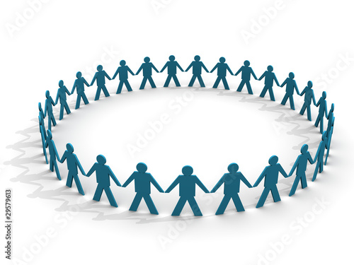 Quadro su tela people in a huge circle