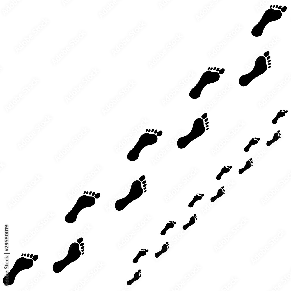 footprint trace on white background illustration footprint trace on white background illustration