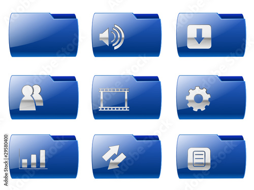 Iconset Ordner Applikationen blau