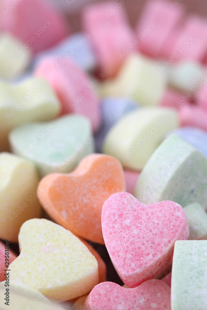 Candy hearts background Candy hearts background