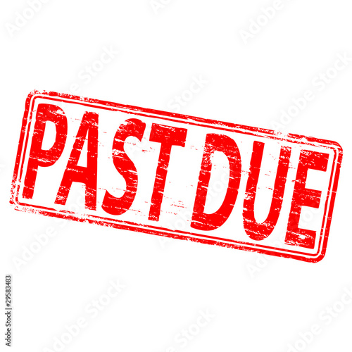 Rubber stamp illustration showing "PAST DUE" text