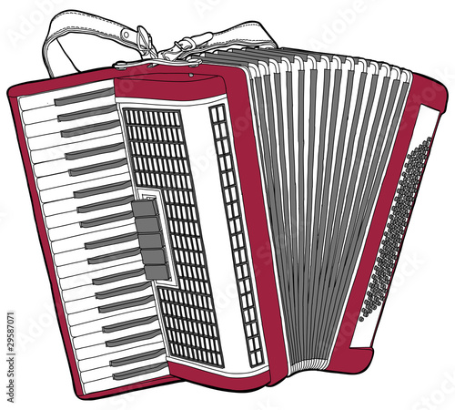 Concert Accordion isolated on a white background