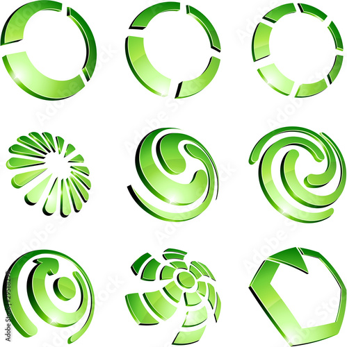 Green vibrant logo set.