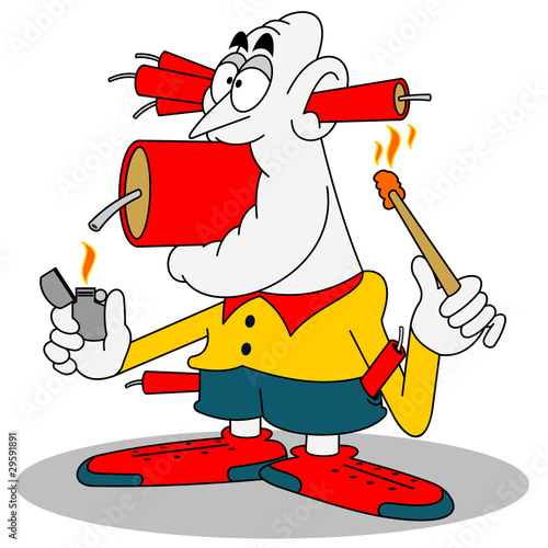 funny guy with dynamite