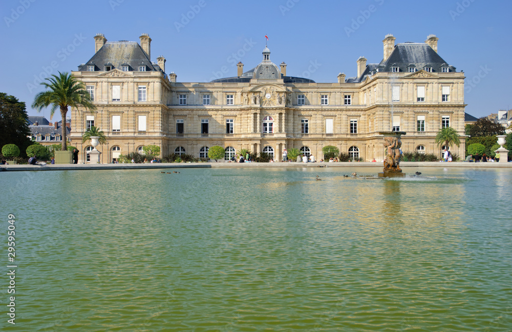 Luxembourg Palace and garden in Paris
