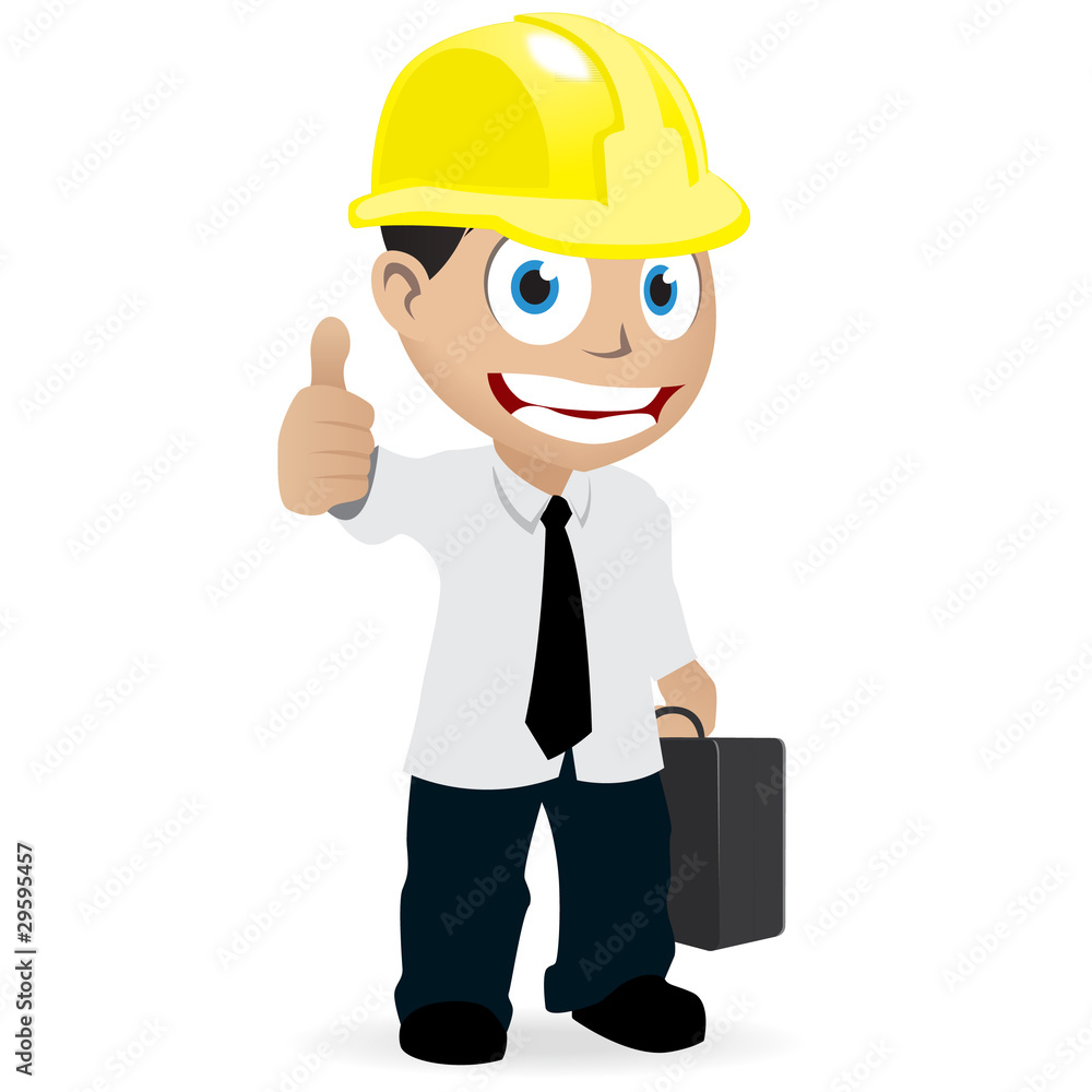 Homme chantier avec casque Stock Vector
