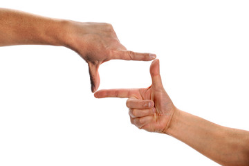 Man's Hands Making Frame