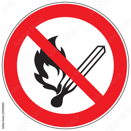 Zeichen Feuer, offenes Licht und Rauchen verboten