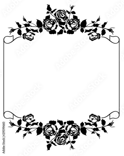 Roses elegant silhouette frame