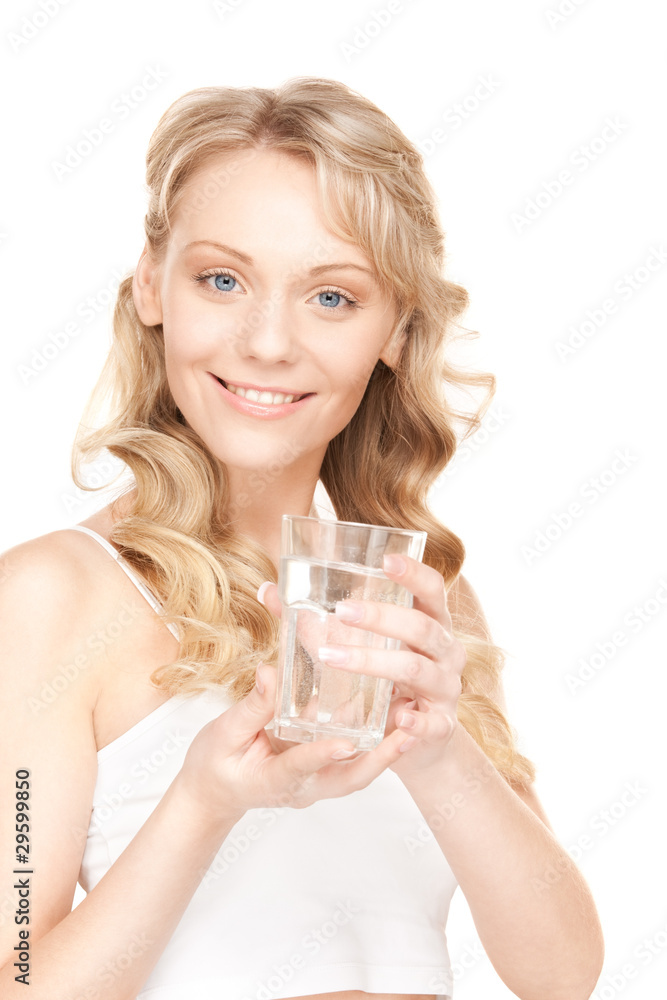 beautiful woman with glass of water beautiful woman with glass of water