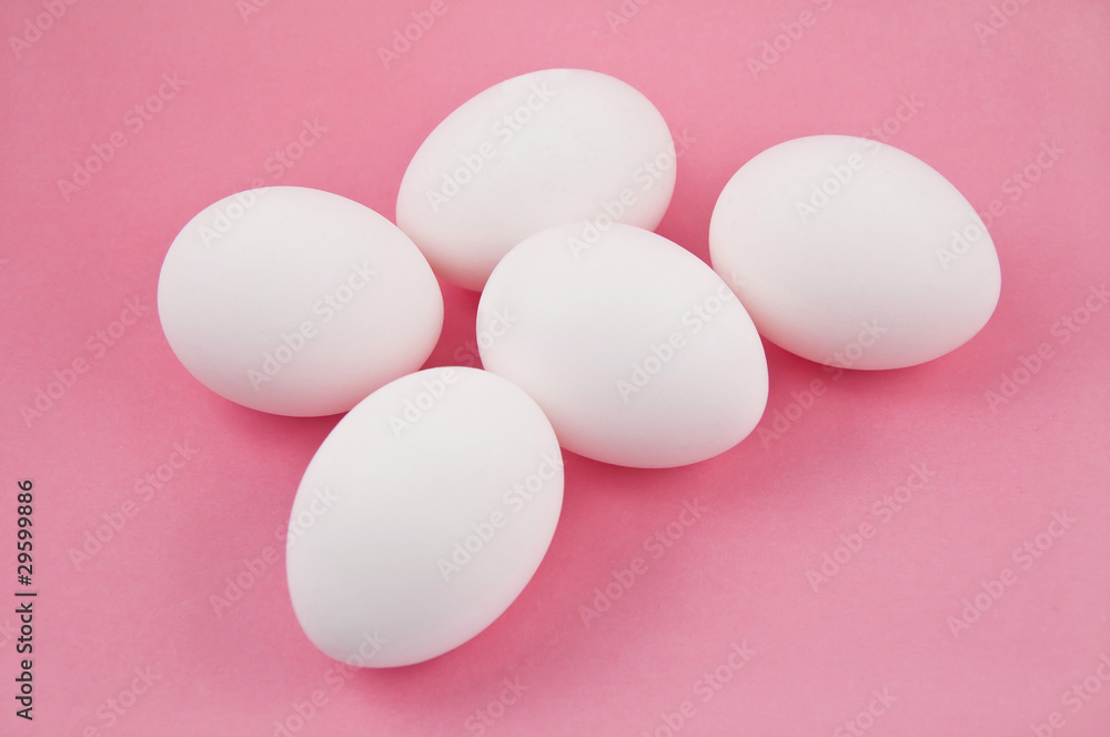 Eggs on pink background Eggs on pink background