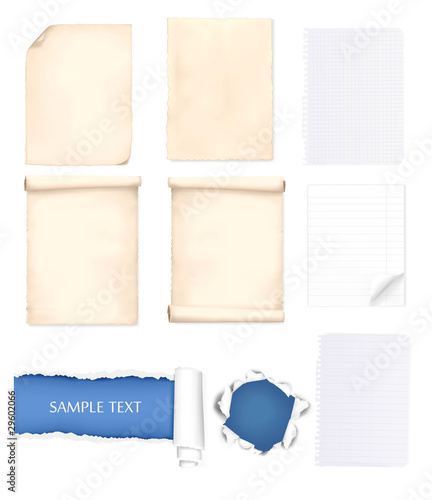 Blank paper big set vector