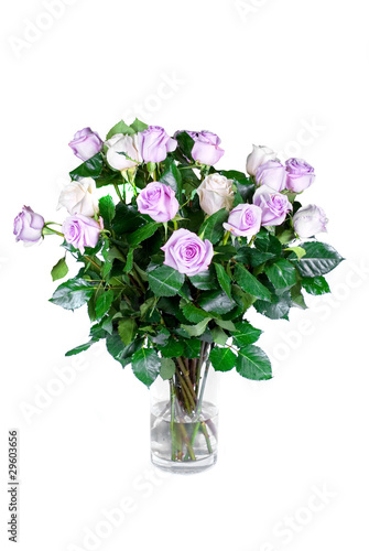 Bouquet pink roses in vase