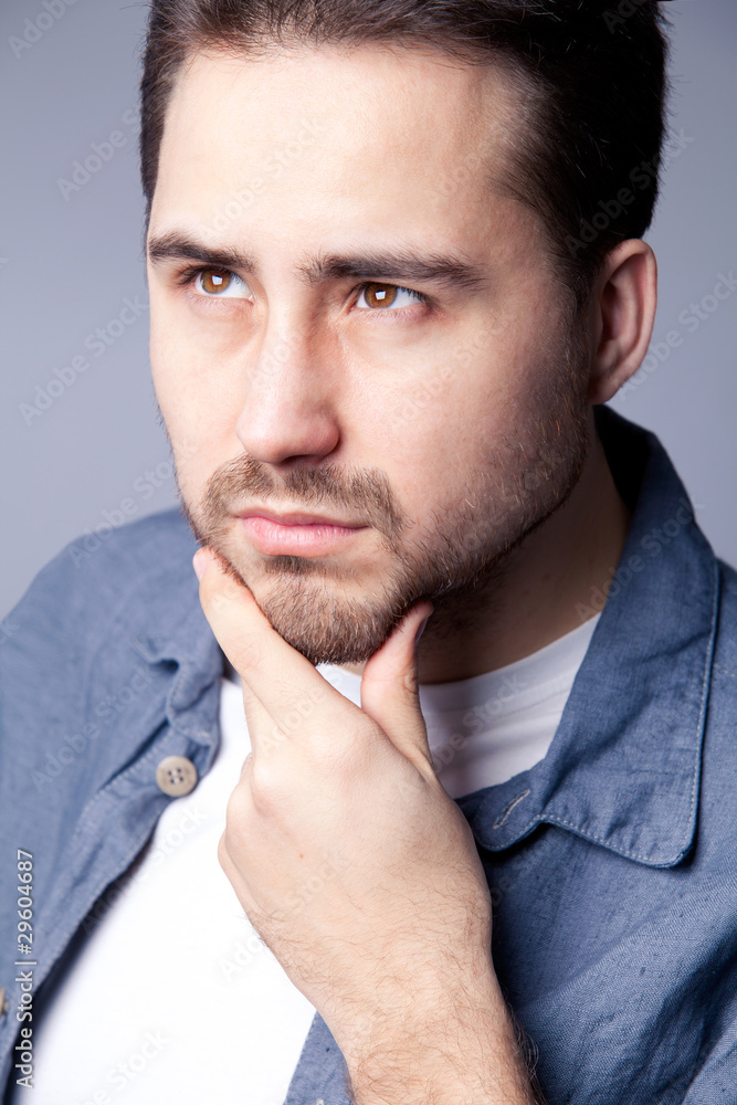 Thinking serious man Thinking serious man