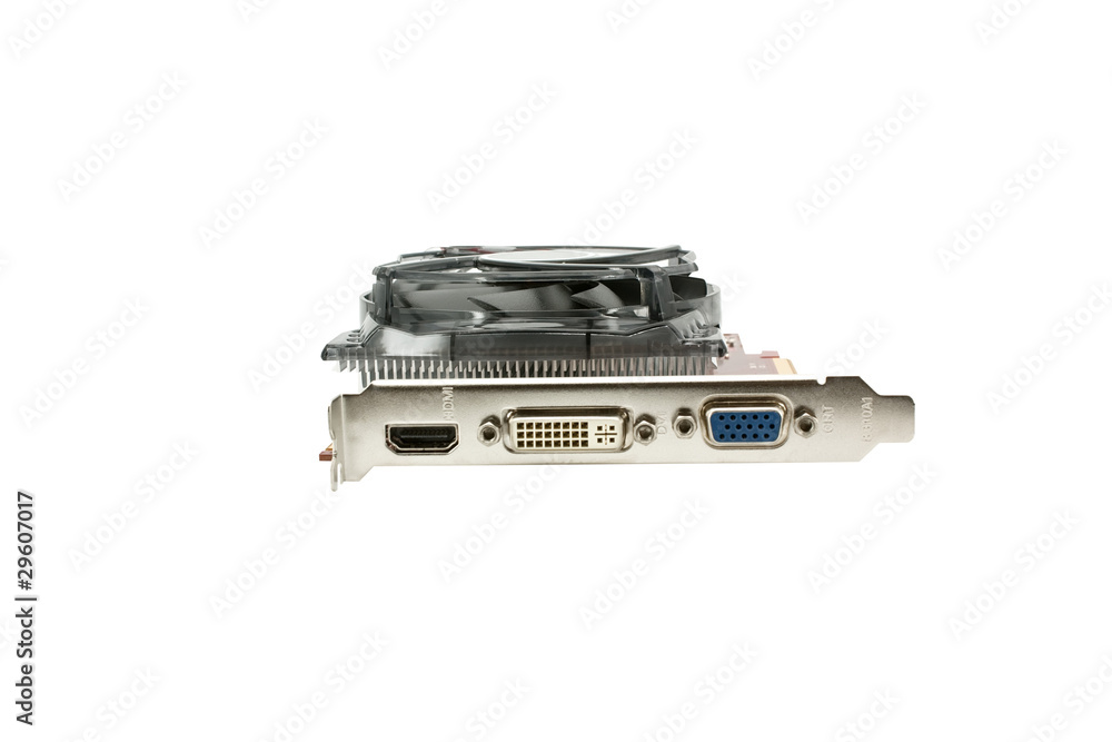 PC hardware video card isolated on white PC hardware video card isolated on white