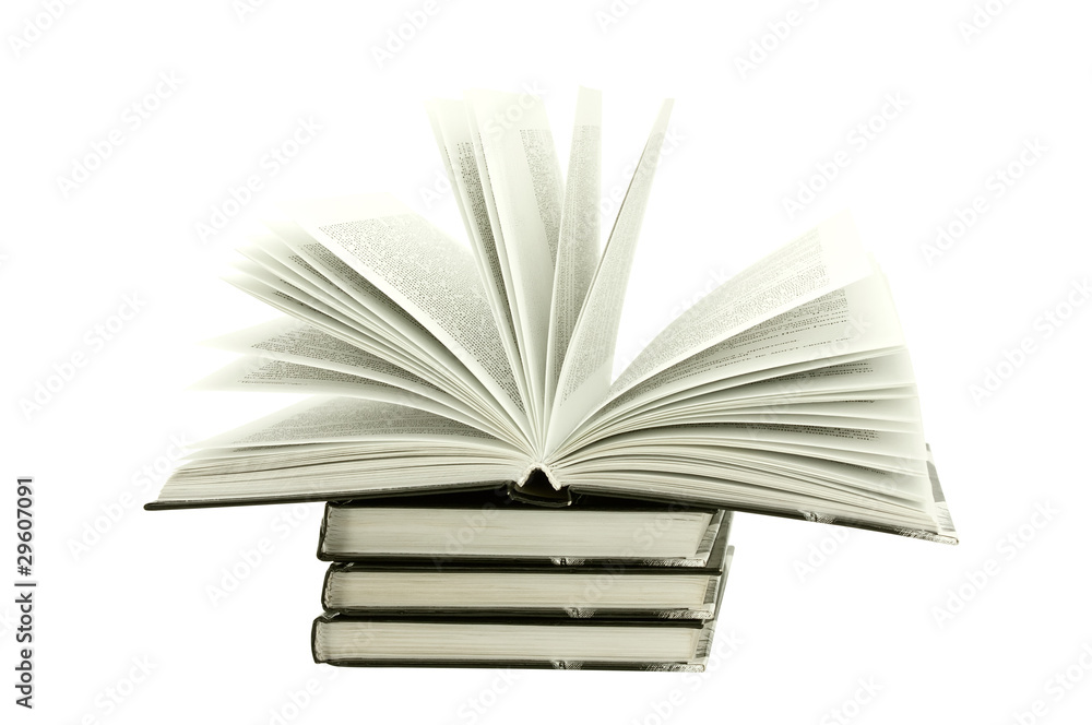 Fototapeta premium Stack of books isolated on the white