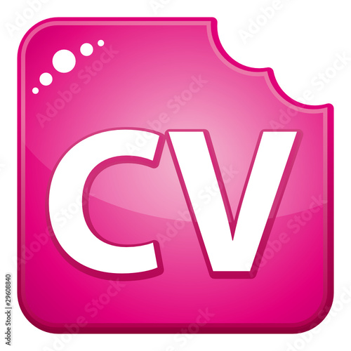 Chewed pink cv button