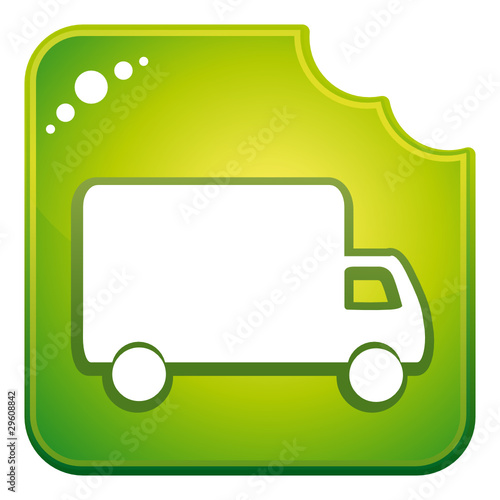 Chewed green shipping button