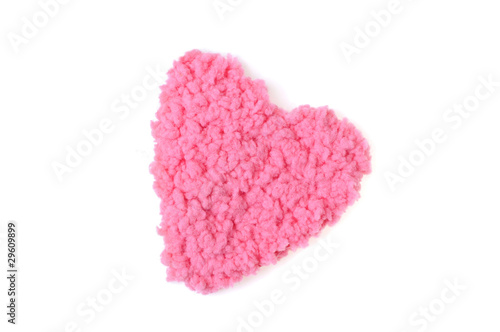 Crocheted pink heart