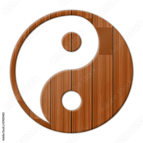 yin yang zeichen holz I