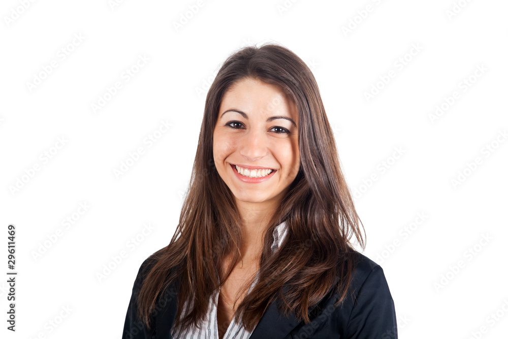 Portrait of a young businesswoman isolated on white Portrait of a young businesswoman isolated on white