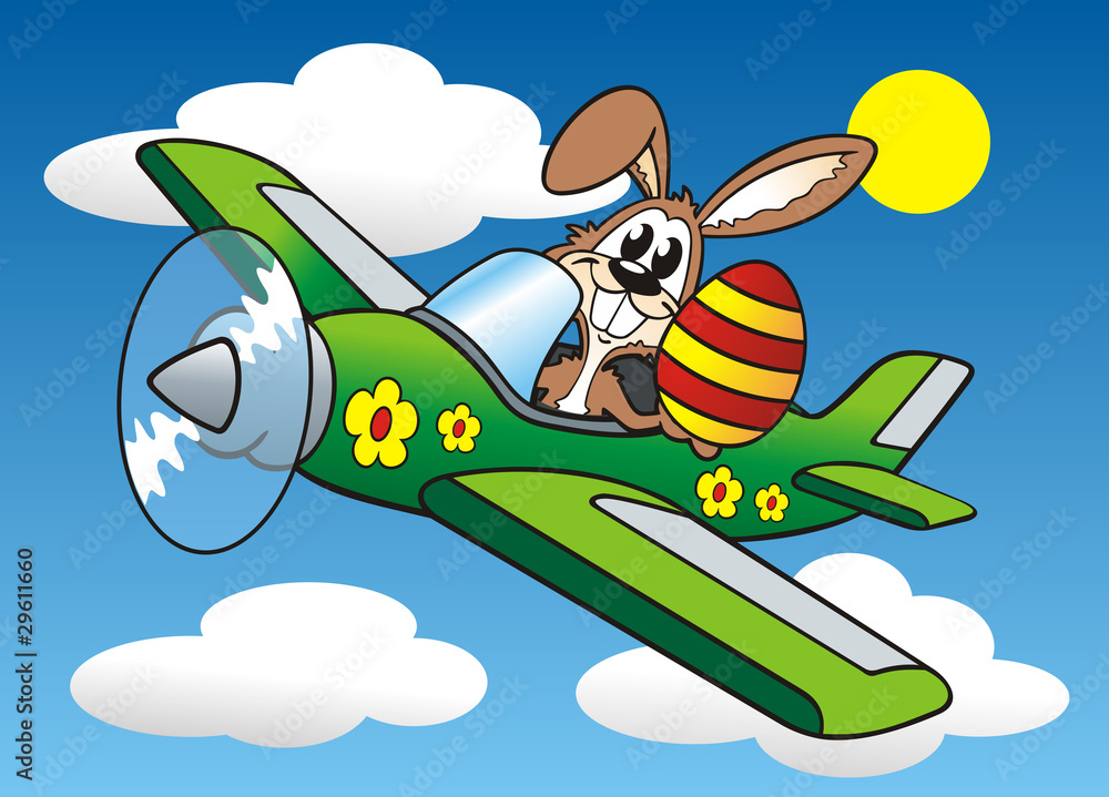 Flying Easter Bunny Stock Illustration | Adobe Stock