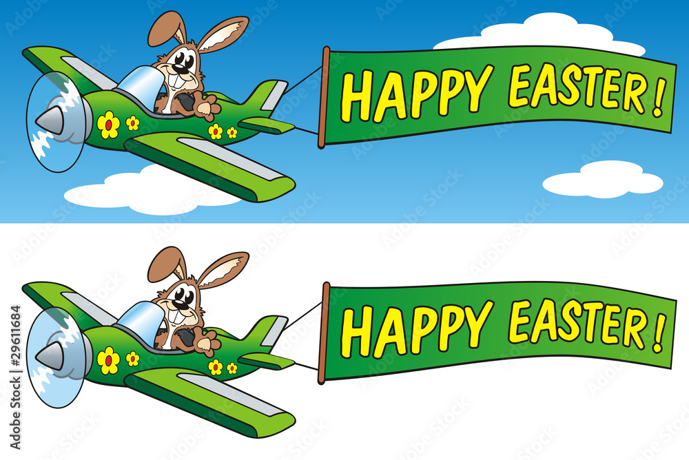 Easter Bunny Aircraft Banner Stock 일러스트레이션 | Adobe Stock