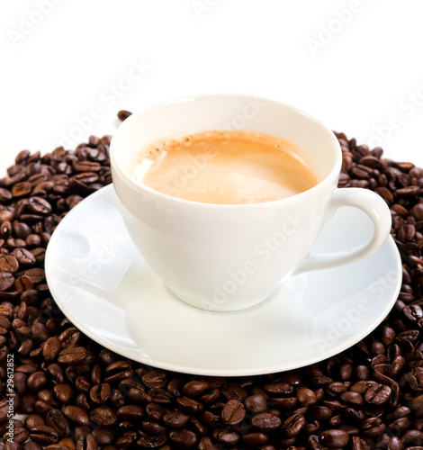 cup of coffee cappuccino isolated over white background