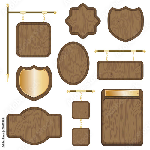 wooden plaques