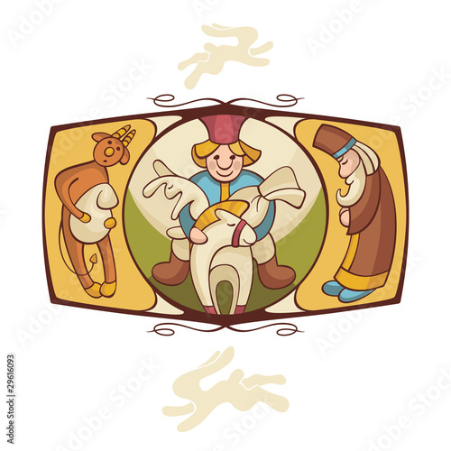 background with a fairytale characters