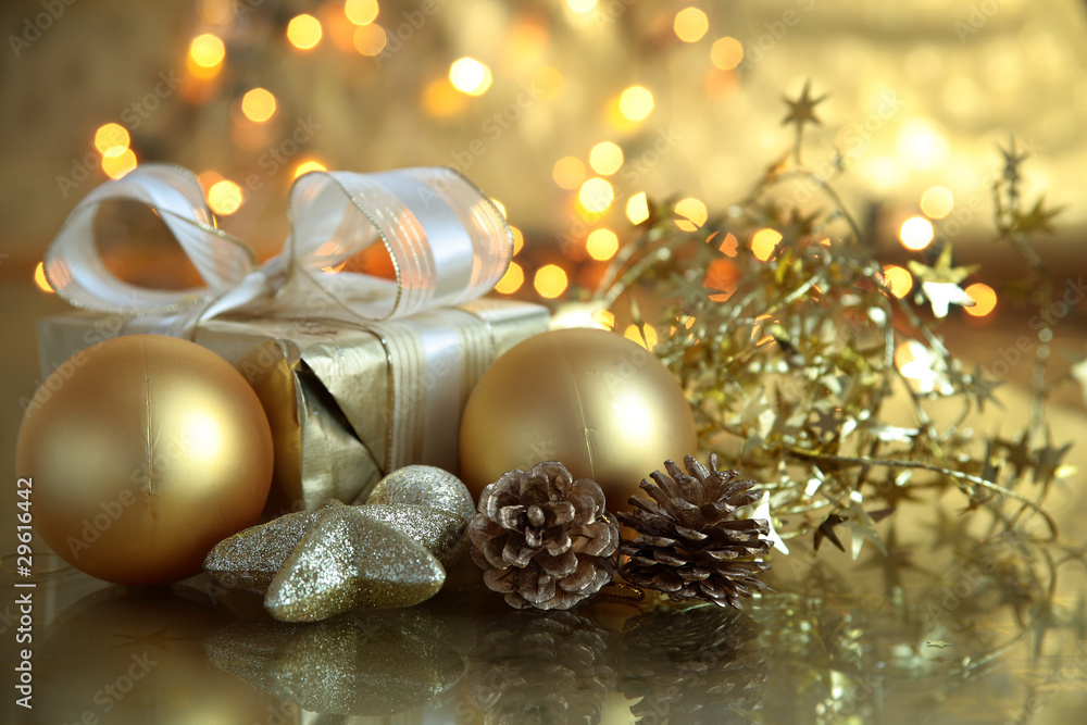 gifts on gold background gifts on gold background