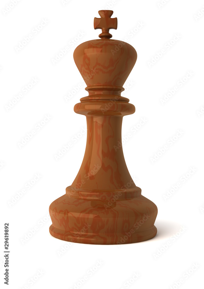 3d wood chess king piece isolated on white 3d wood chess king piece isolated on white