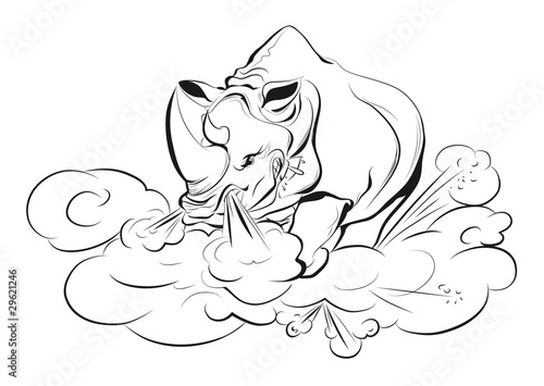 The unbreakable Rhino Outline Illustration