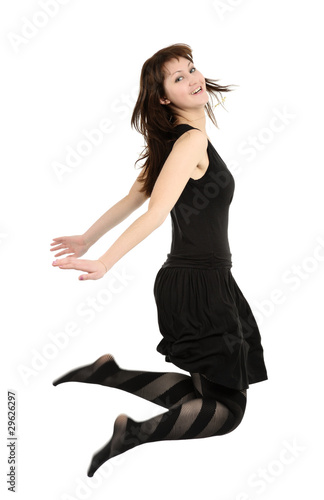 Jumping girl, isolated