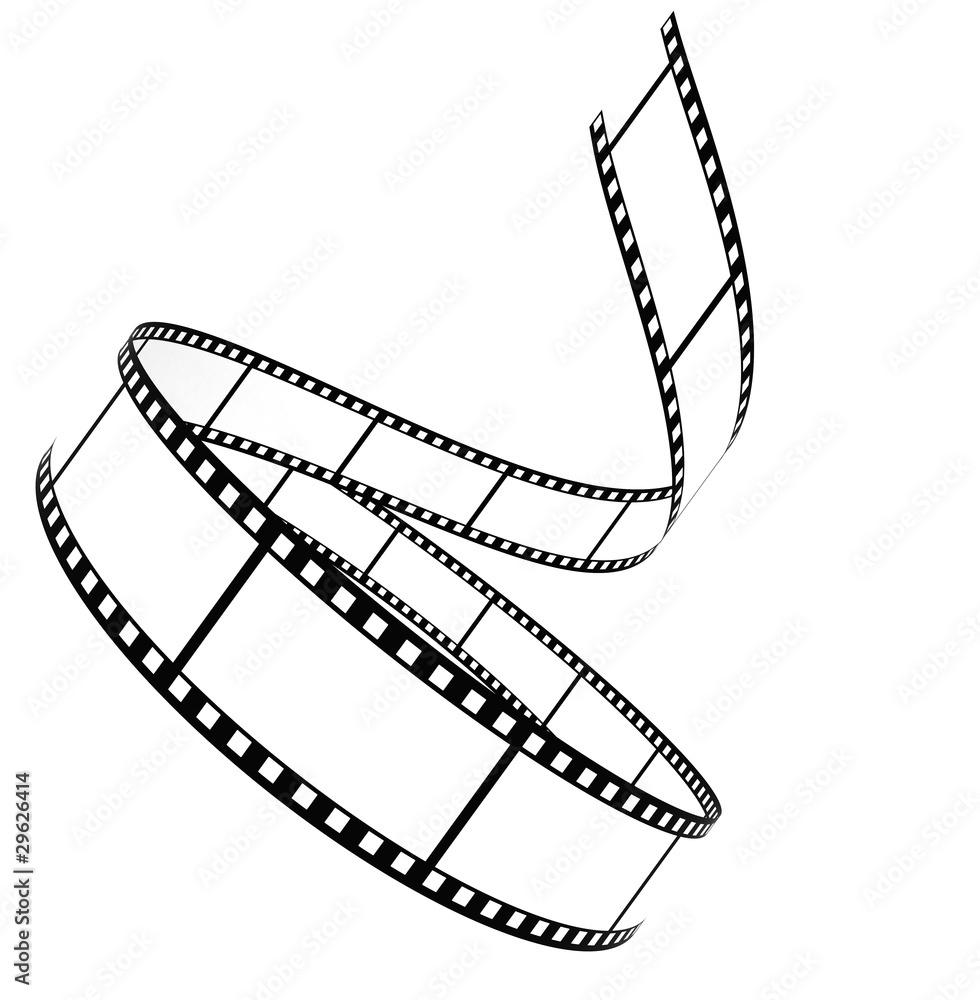 Naklejka premium Segment blank film rolled up