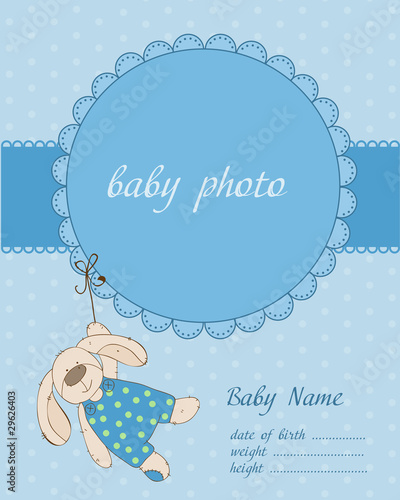 Baby Boy Arrival Card with Frame