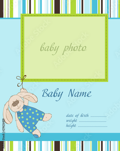 Baby Boy Arrival Card with Frame