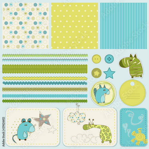 Design elements for baby scrapbook