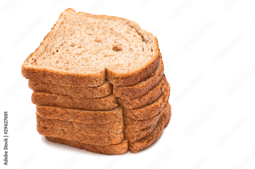 Bread sliced isolated on white background Bread sliced isolated on white background