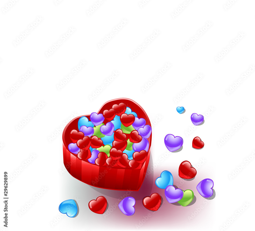 Box with hearts Box with hearts