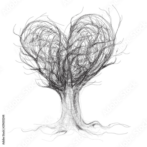 Tree like heart / realistic sketch (not auto-traced)