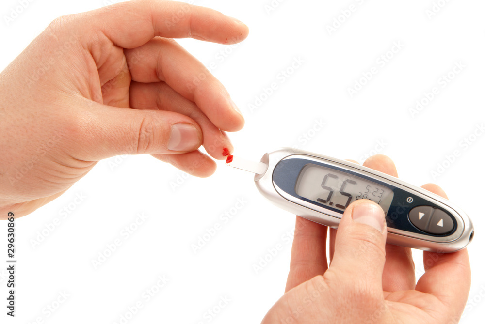 Measuring glucose blood level using glucometer Measuring glucose blood level using glucometer