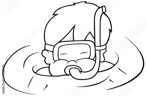 Boy and Diving - Black and ...